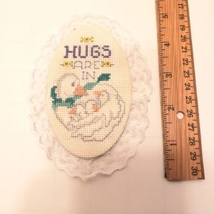 Cross-stitch Geese , "Hugs are In", Picture